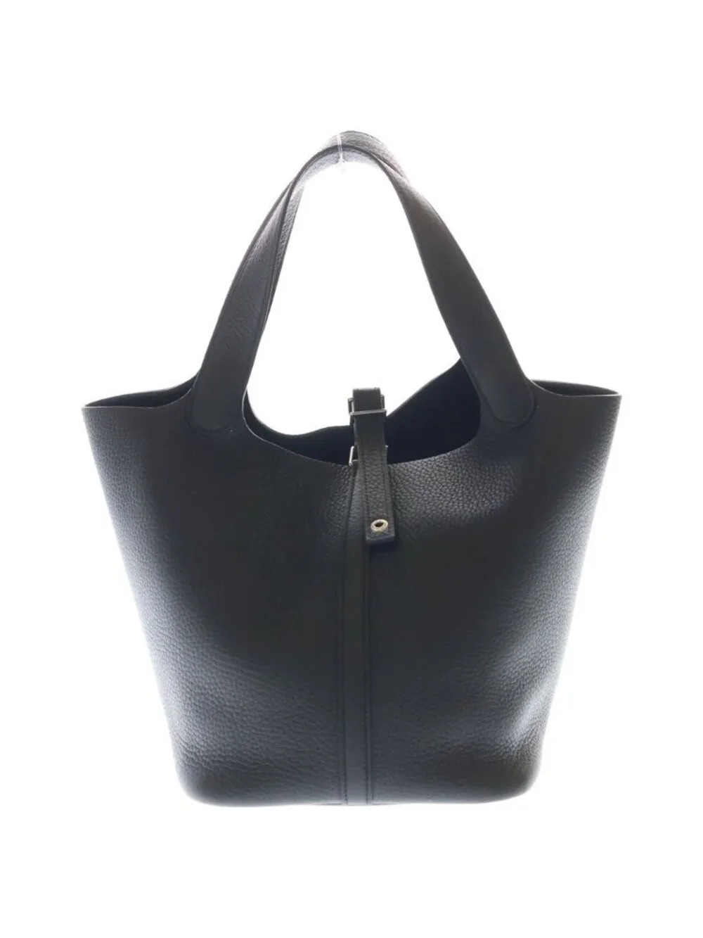 Hermes Picotin Lock MM Taurillon Clemence Gold Handbag Noir